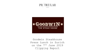 Press Lunch Goodwin Steakhouse