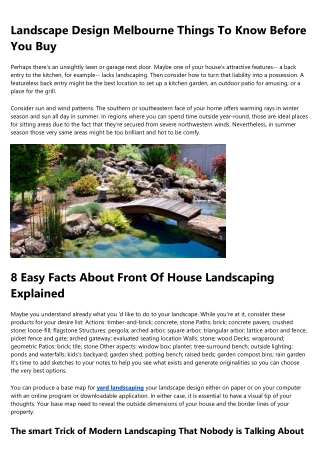 The 4-minute Rule For Landscape Designers Melbourne