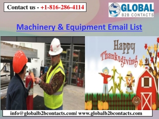 Machinery & Equipment Email List