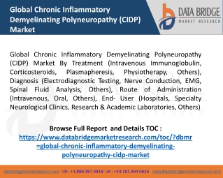 Global Chronic Inflammatory Demyelinating Polyneuropathy (CIDP) Market