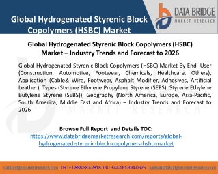 Global Hydrogenated Styrenic Block Copolymers (HSBC) Market – Industry Trends and Forecast to 2026