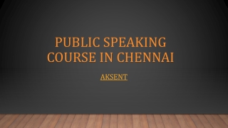 Public speaking course in Chennai