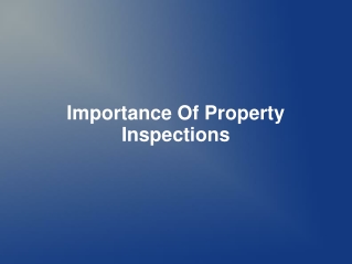 Importance Of Property Inspections