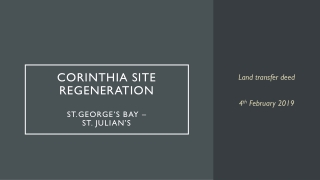 CORINTHIA site regeneration st.George’s bay – st. Julian’s