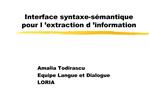 Interface syntaxe-s mantique pour l extraction d information
