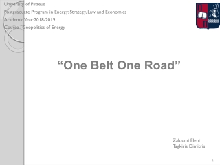 University of Piraeus Postgraduate Program in Energy: Strategy, Law and Economics