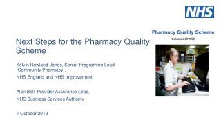 Next Steps for the Pharmacy Quality Scheme