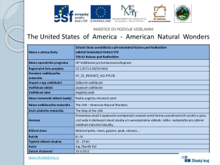 The United States of America - American Natural Wonders