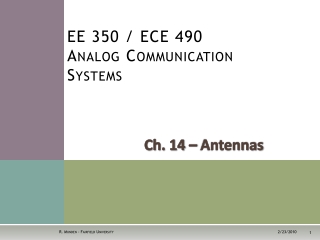 EE 350 / ECE 490 Analog Communication Systems