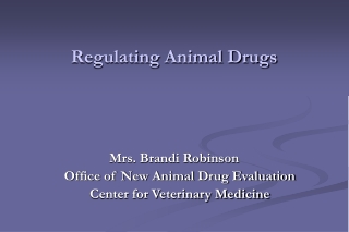Regulating Animal Drugs