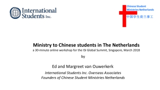 Ministry to Chinese students in The Netherlands