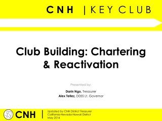 Club Building: Chartering &amp; Reactivation