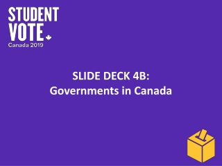 SLIDE DECK 4B : Governments in Canada