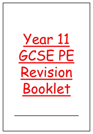 Year 11 GCSE PE Revision Booklet