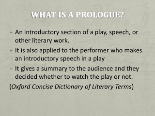 What is a prologue?