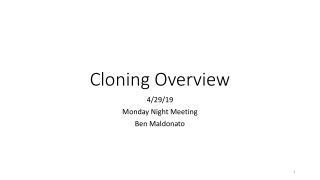 Cloning Overview