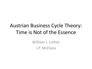 Austrian Business Cycle Theory: Time is Not of the Essence