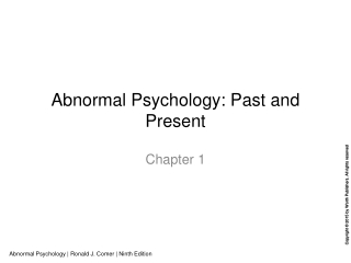 Abnormal Psychology: Past and Present