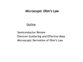 Microscopic Ohm’s Law