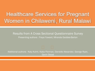Healthcare Services for Pregnant Women in Chilaweni , Rural Malawi