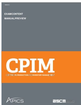 Enhance Your Performance with APICS Production and Inventory Management (CPIM Part 1) Certification