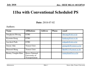 11ba with Conventional Scheduled PS