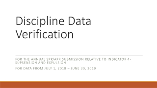 Discipline Data Verification