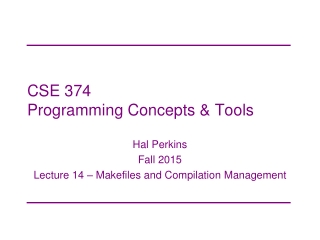 CSE 374 Programming Concepts &amp; Tools