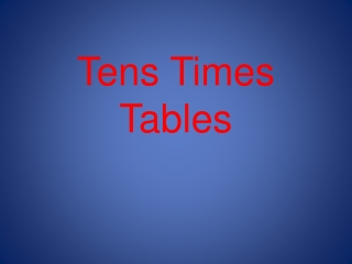 Tens Times Tables