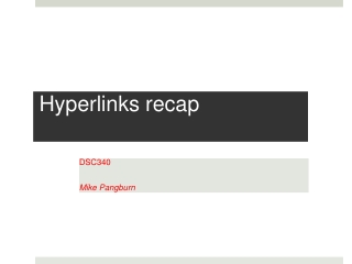 Hyperlinks recap