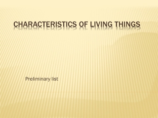 Characteristics of Living Things