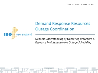 General Understanding of Operating Procedure-5 Resource Maintenance and Outage Scheduling