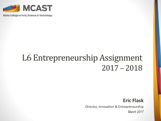 L6 Entrepreneurship Assignment 2017 – 2018