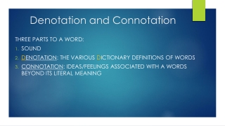 Denotation and Connotation