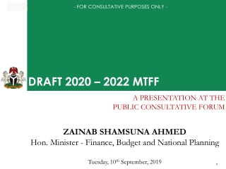 DRAFT 2020 – 2022 MTFF