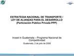 ESTRATEGIA NACIONAL DE TRANSPORTE