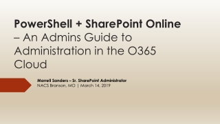 PowerShell + SharePoint Online – An Admins Guide to Administration in the O365 Cloud