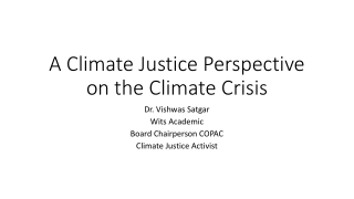 A Climate Justice Perspective on the Climate Crisis