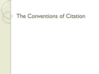 The Conventions of Citation