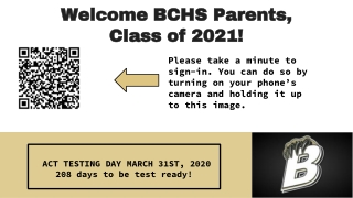 Welcome BCHS Parents, Class of 2021!