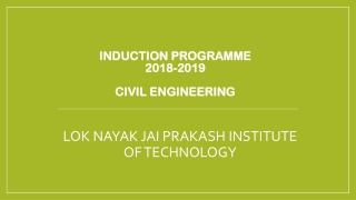 INDUCTION PROGRAMME 2018-2019 CIVIL ENGINEERING