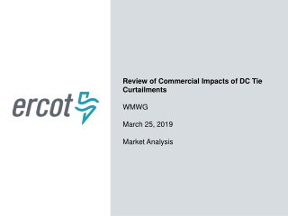 Review of Commercial Impacts of DC Tie Curtailments W MWG March 25, 2019 Market Analysis