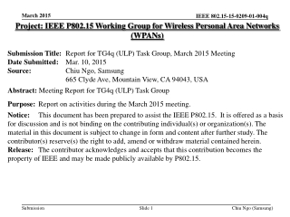 Project: IEEE P802.15 Working Group for Wireless Personal Area Networks (WPANs)