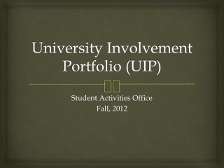 University Involvement Portfolio (UIP)