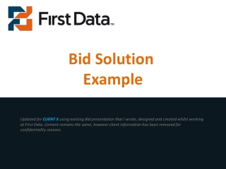 Bid Solution Example