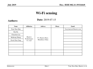 Wi-Fi sensing