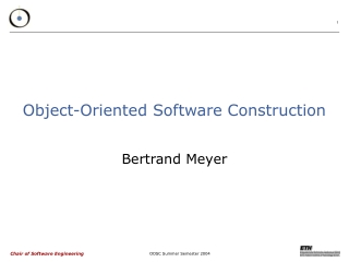 Object-Oriented Software Construction