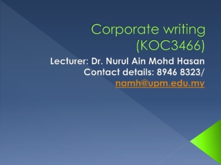 Corporate writing (KOC3466)