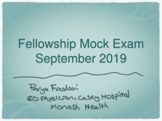 Fellowship Mock Exam September 2019