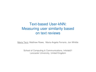 Text-based User-kNN: Measuring user similarity based on text reviews